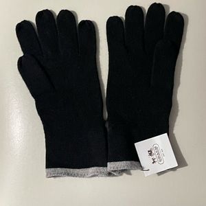 Coach knit gloves black